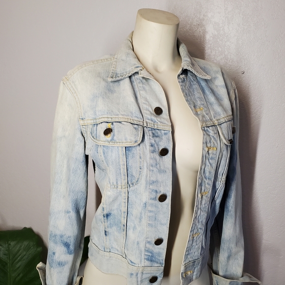 LEE Sanforized Denim Acid Wash Jacket USA 70s - Picture 2 of 12